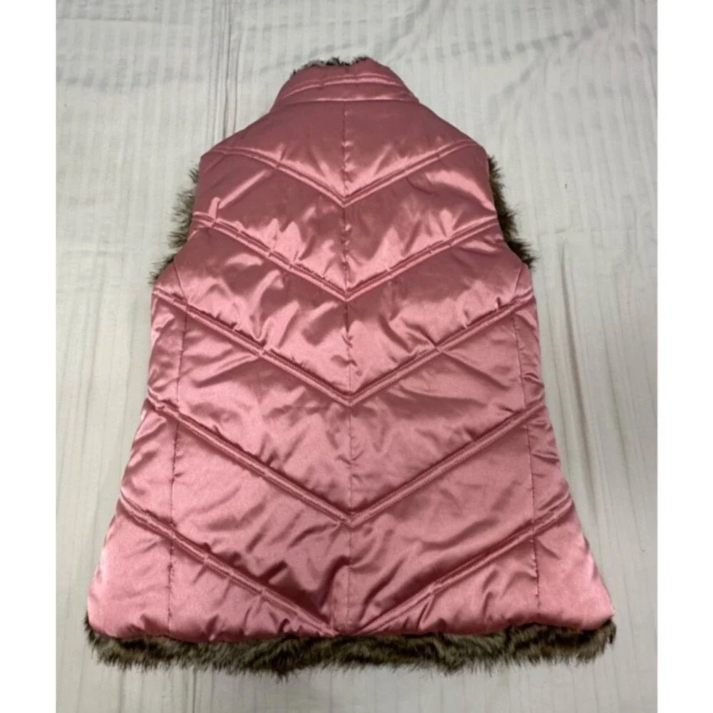GAP GIRLS REVERSIBLE FAUX FUR PUFFER VEST SIZE 10